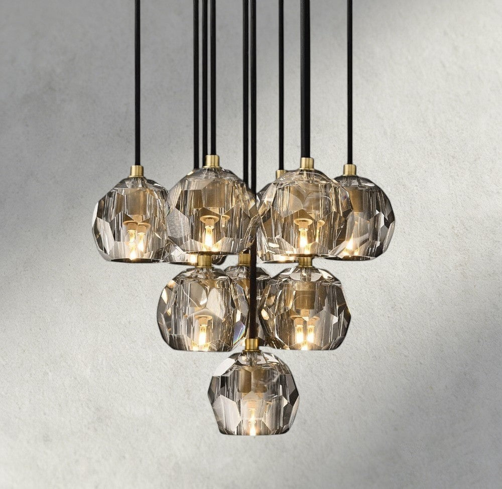 Boule De Cristal Clear/ Smoke Glass Round Cluster Chandelier 14", 19", 24", 30", 40"-Jecanoli