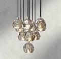 Boule De Cristal Clear/ Smoke Glass Round Cluster Chandelier 14