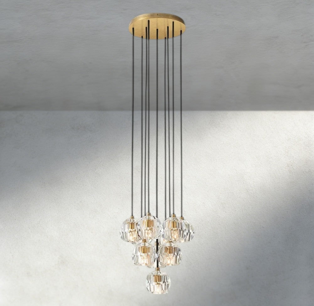 Boule De Cristal Clear/ Smoke Glass Round Cluster Chandelier 14", 19", 24", 30", 40"-Jecanoli