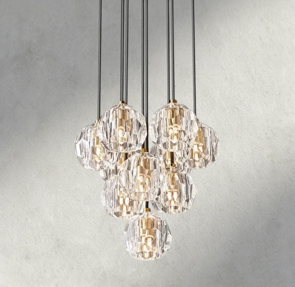 Boule De Cristal Clear/ Smoke Glass Round Cluster Chandelier 14", 19", 24", 30", 40"-Jecanoli