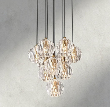 Boule De Cristal Clear/ Smoke Glass Round Cluster Chandelier 14", 19", 24", 30", 40"-Jecanoli