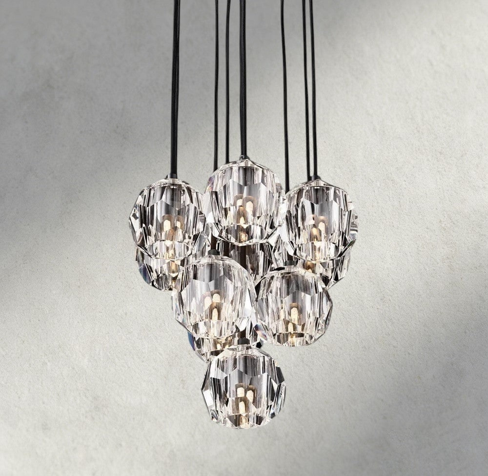 Boule De Cristal Clear/ Smoke Glass Round Cluster Chandelier 14", 19", 24", 30", 40"-Jecanoli