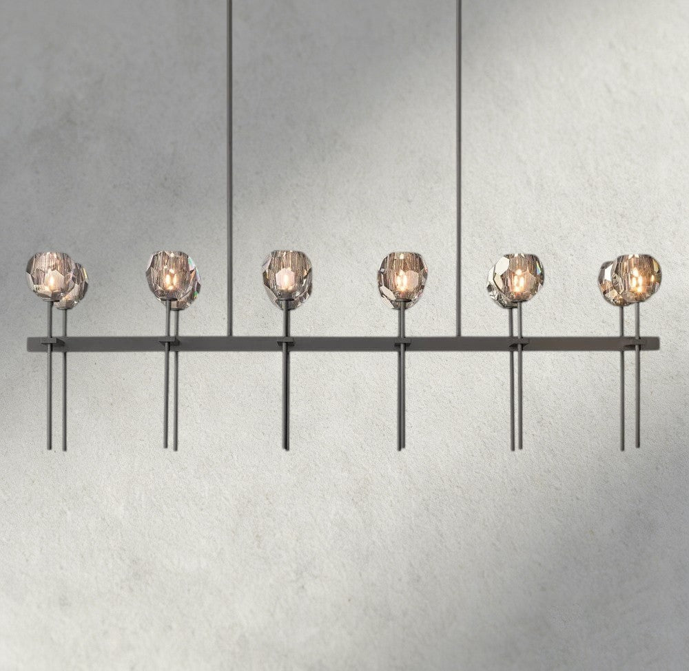 Boule De Cristal Double Linear Chandelier 60"-Jecanoli
