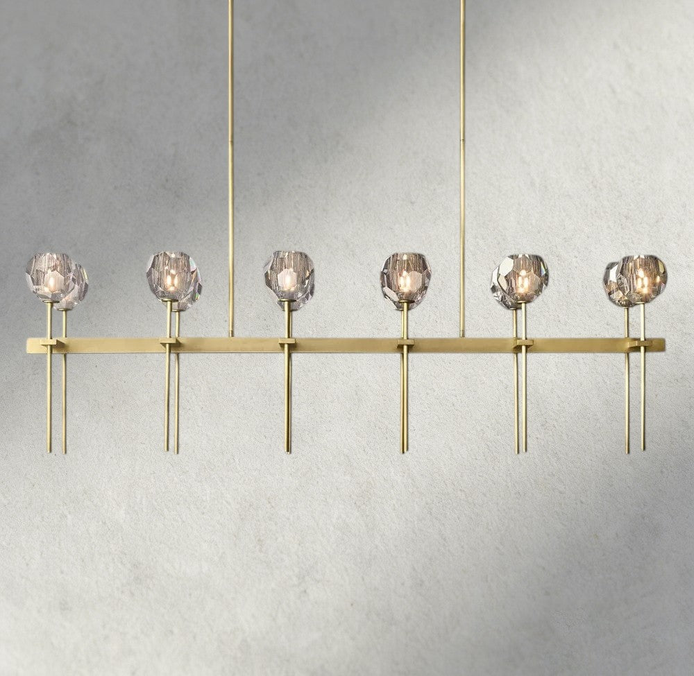 Boule De Cristal Double Linear Chandelier 60"-Jecanoli