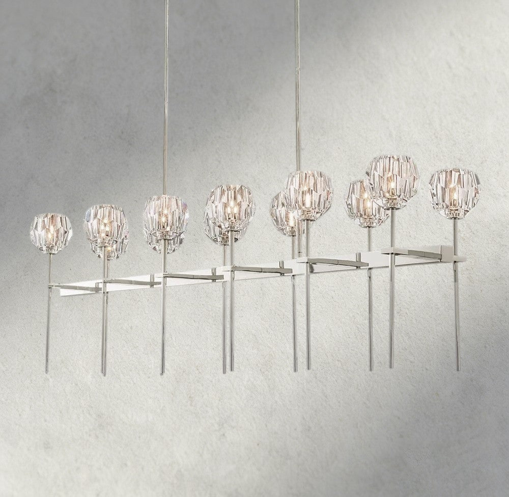 Boule De Cristal Double Linear Chandelier 60"-Jecanoli