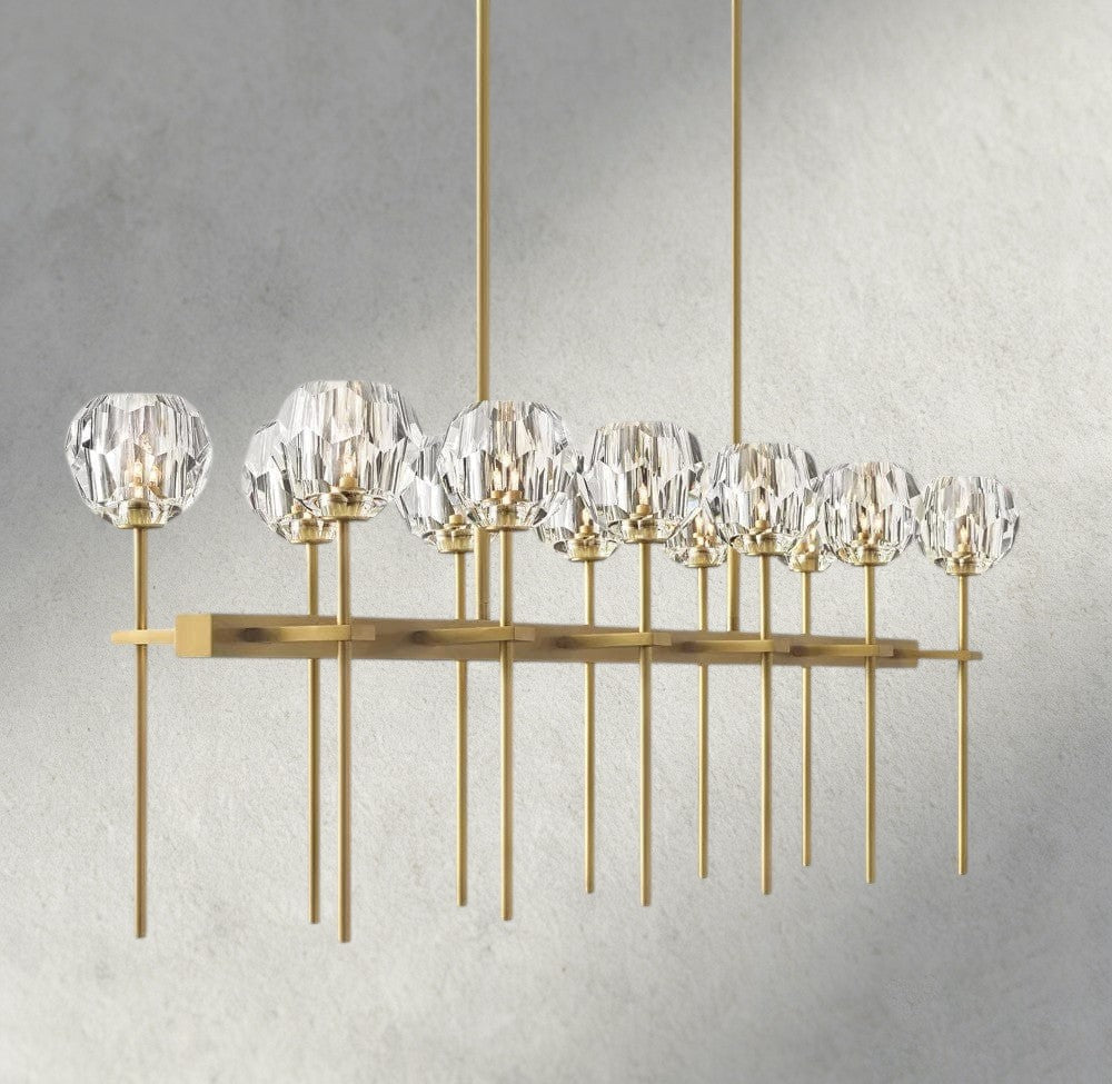 Boule De Cristal Double Linear Chandelier 60"-Jecanoli