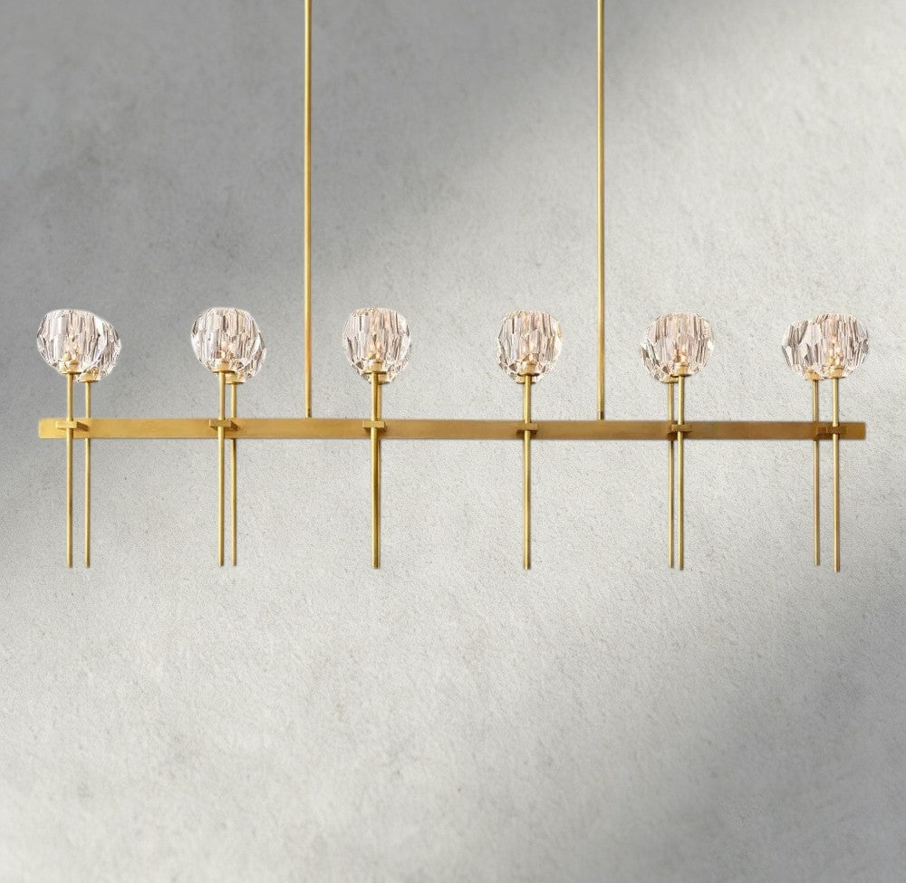 Boule De Cristal Double Linear Chandelier 60"-Jecanoli