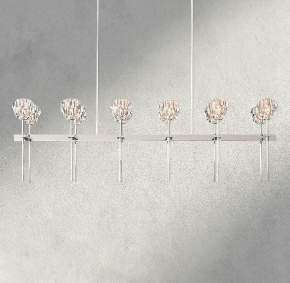 Boule De Cristal Double Linear Chandelier 60"-Jecanoli