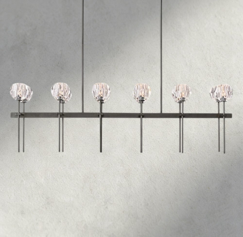 Boule De Cristal Double Linear Chandelier 60"-Jecanoli