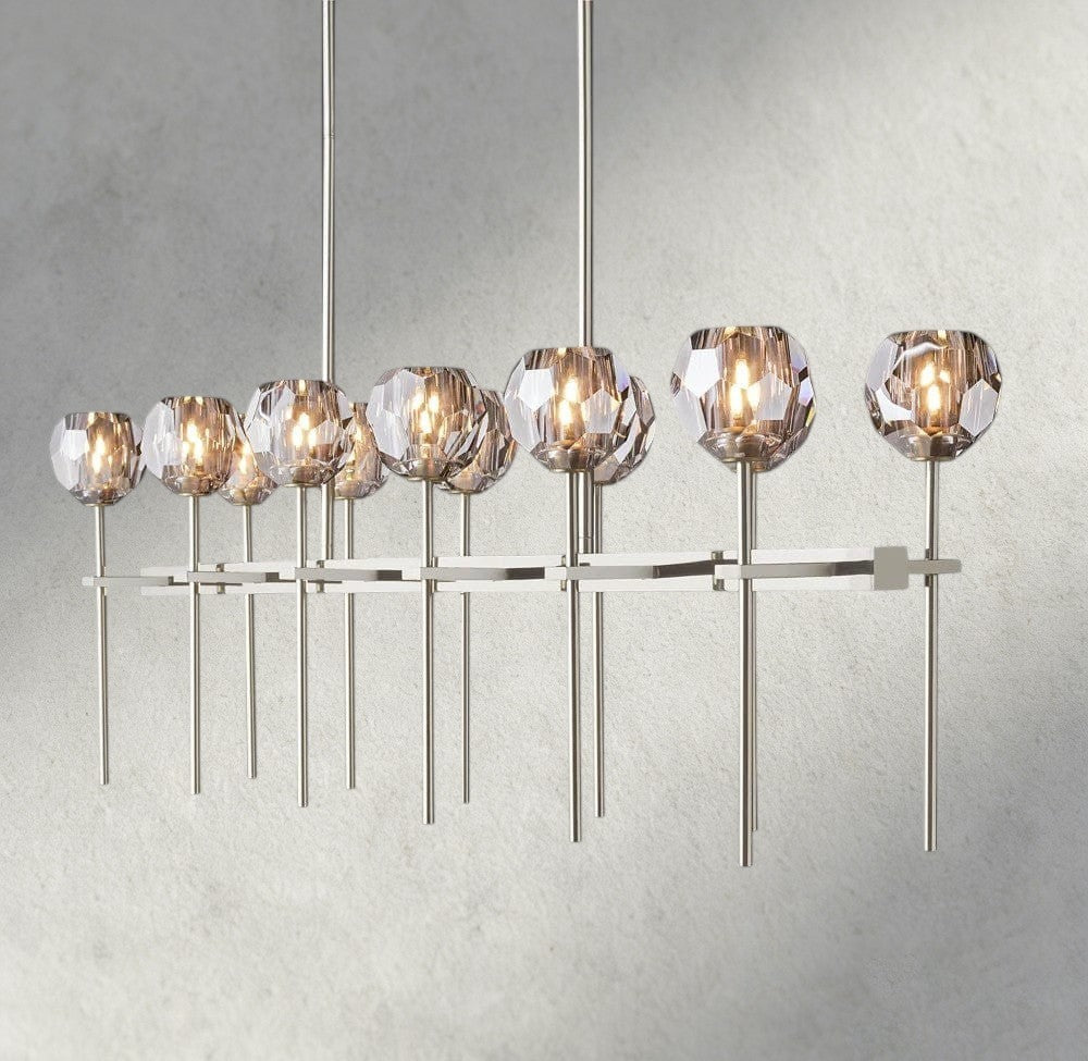 Boule De Cristal Double Linear Chandelier 60"-Jecanoli