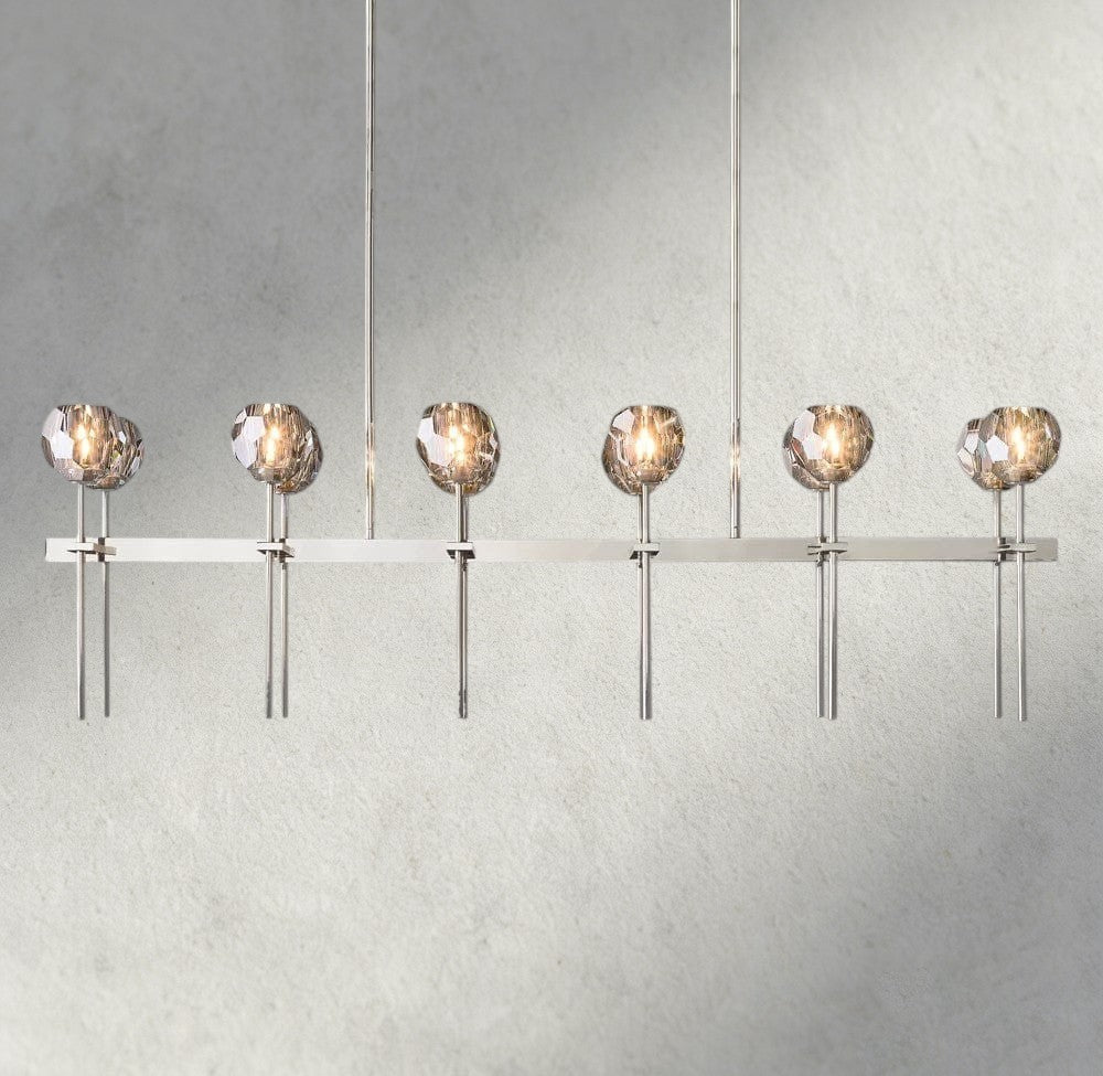 Boule De Cristal Double Linear Chandelier 60"-Jecanoli