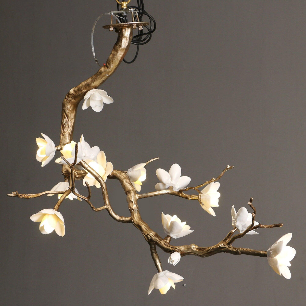 Brass Flower Branch Chandelier-Jecanoli