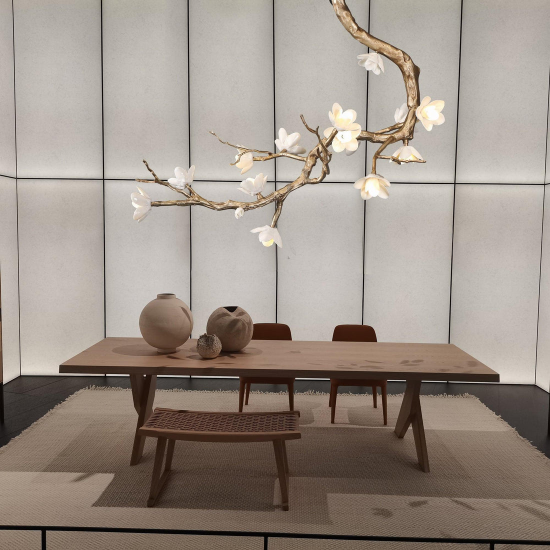 Brass Flower Branch Chandelier-Jecanoli