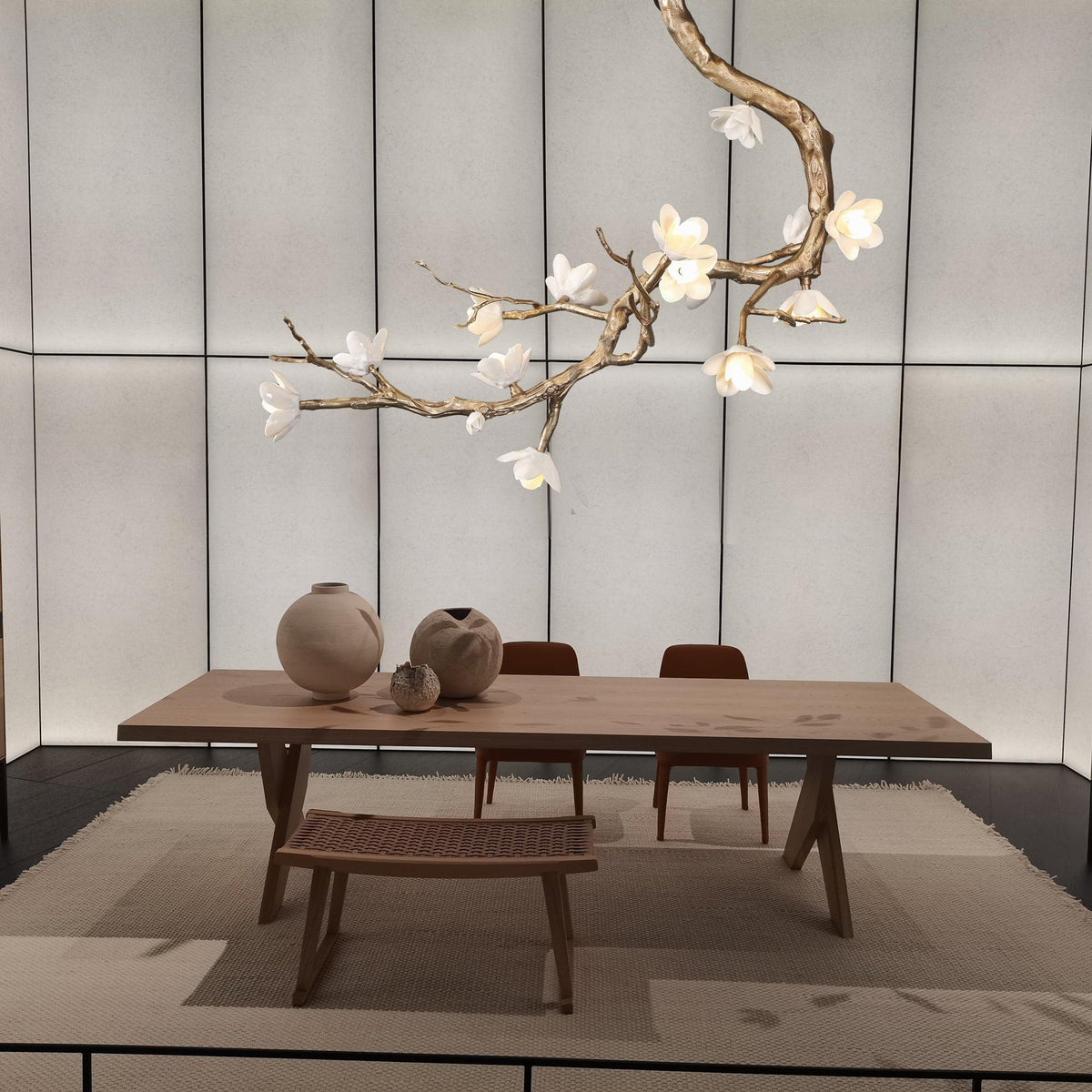 Brass Flower Branch Chandelier-Jecanoli