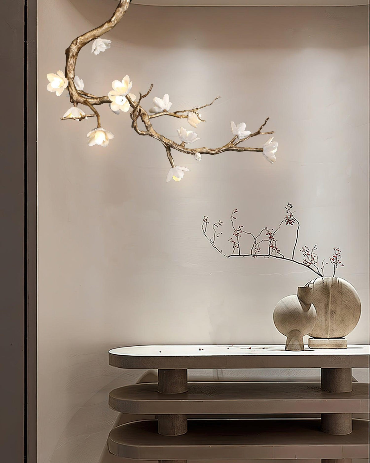 Brass Flower Branch Chandelier-Jecanoli