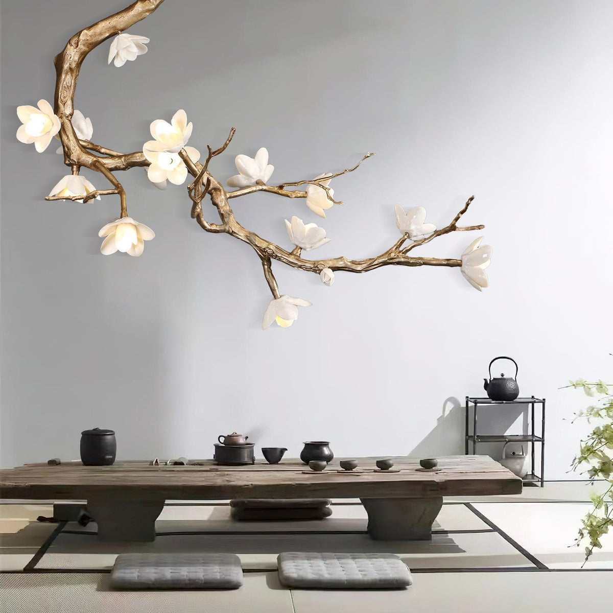Brass Flower Branch Chandelier-Jecanoli