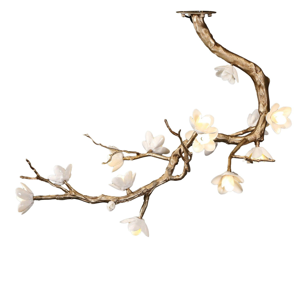 Brass Flower Branch Chandelier-Jecanoli