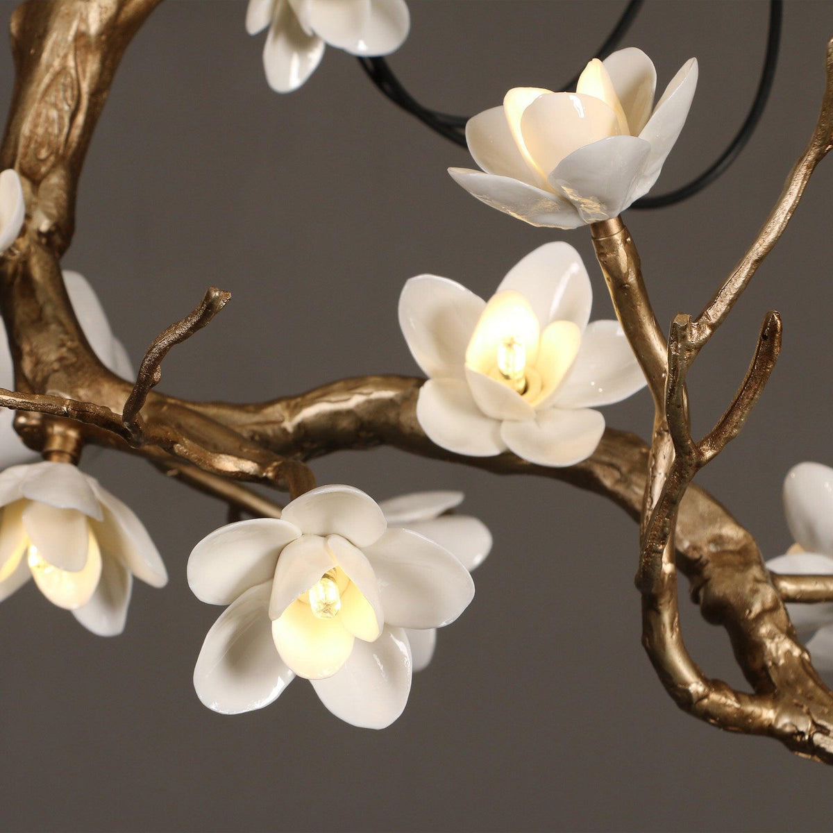 Brass Flower Branch Chandelier-Jecanoli