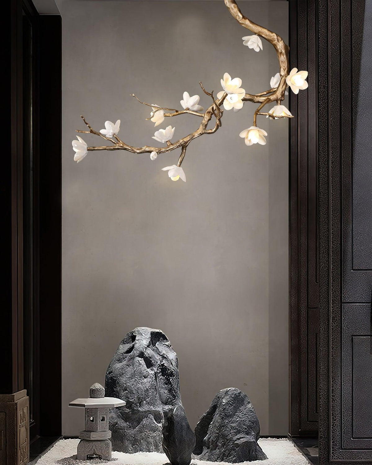 Brass Flower Branch Chandelier-Jecanoli
