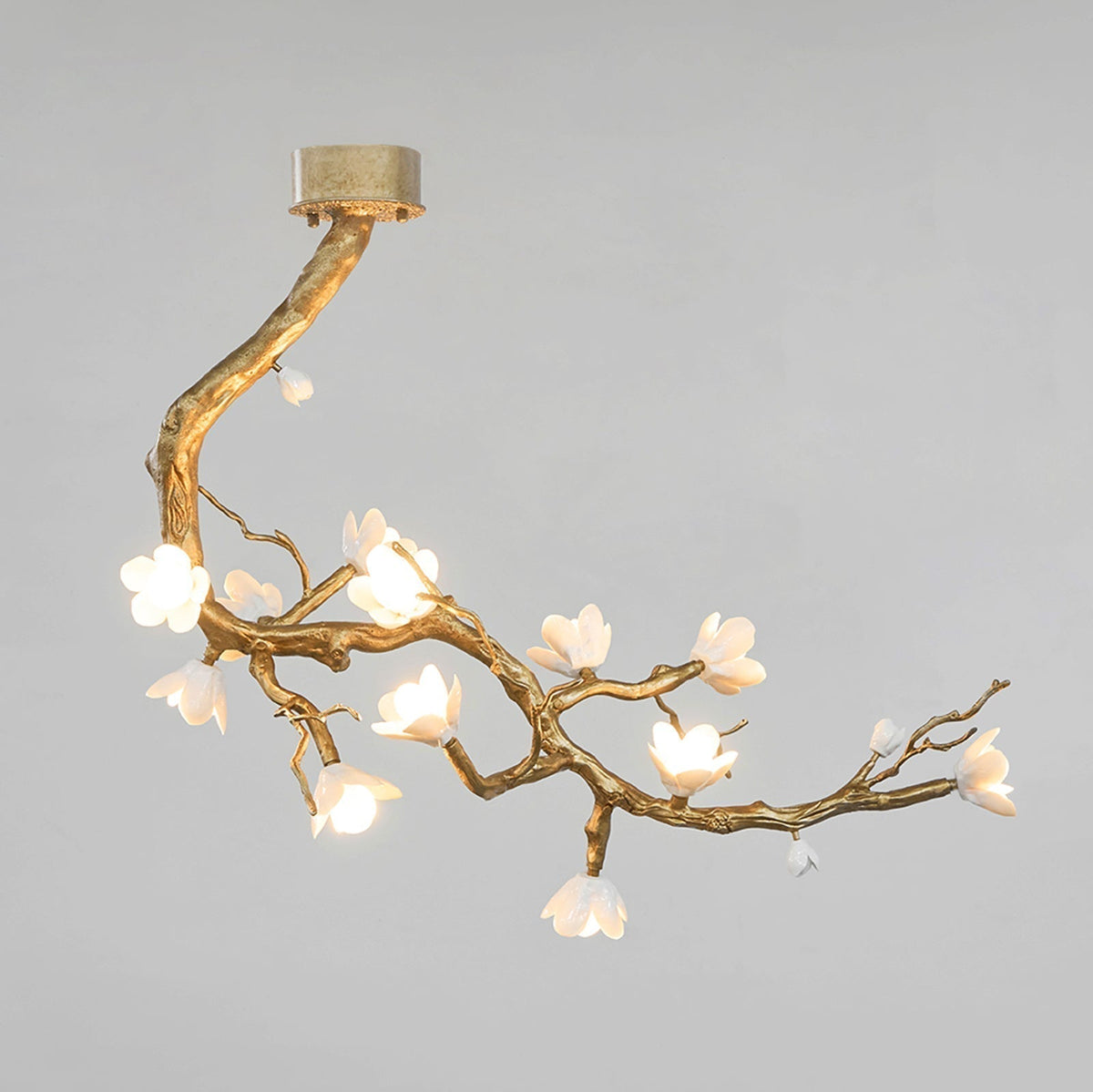 Brass Flower Branch Chandelier-Jecanoli