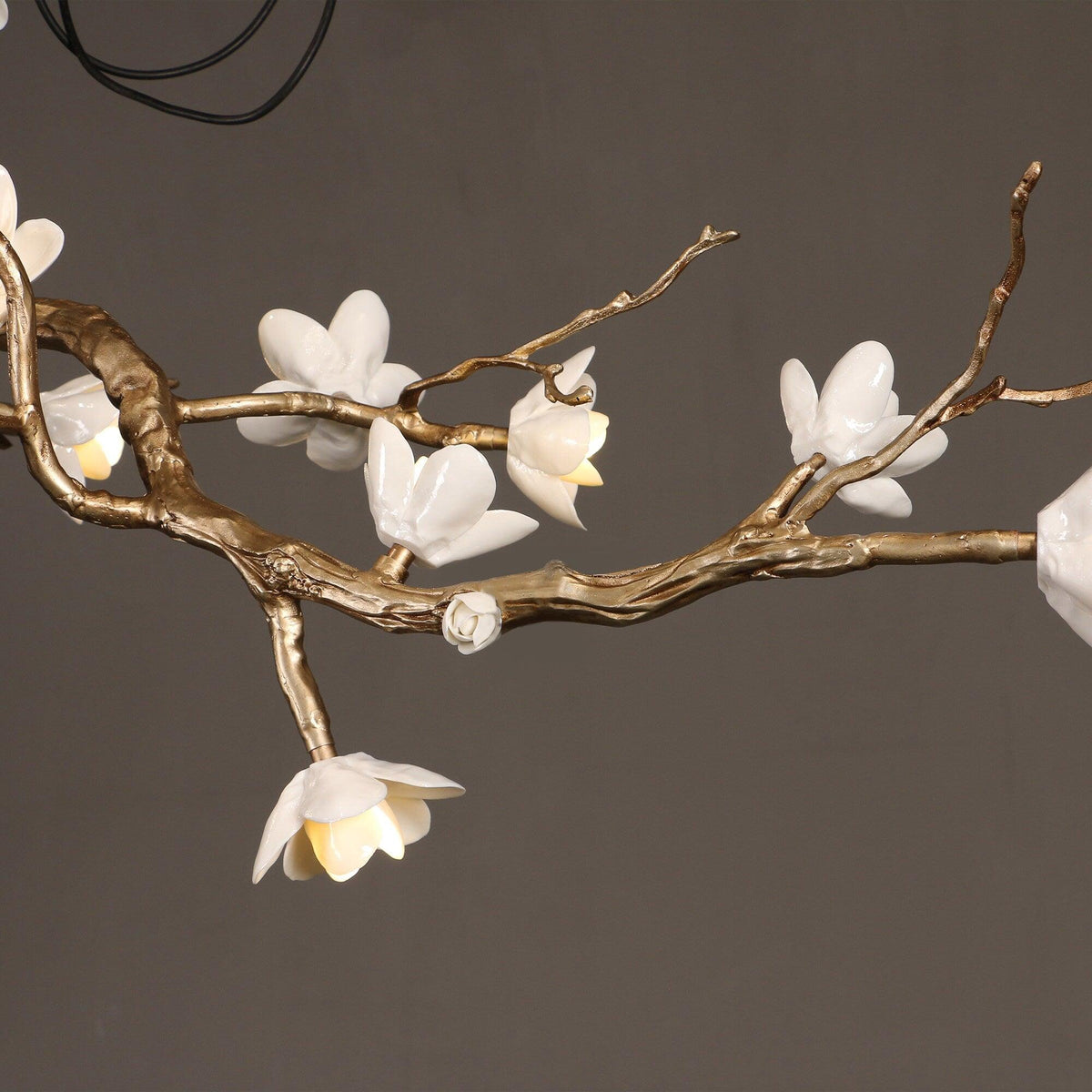 Brass Flower Branch Chandelier-Jecanoli