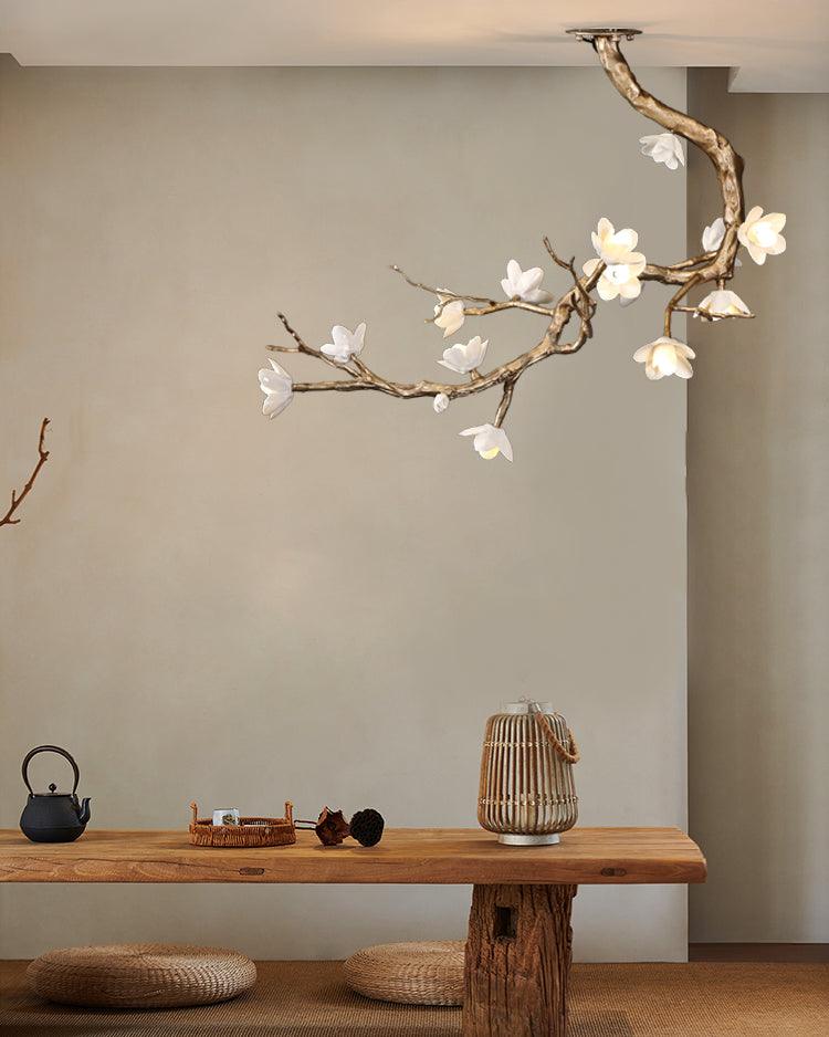 Brass Flower Branch Chandelier-Jecanoli