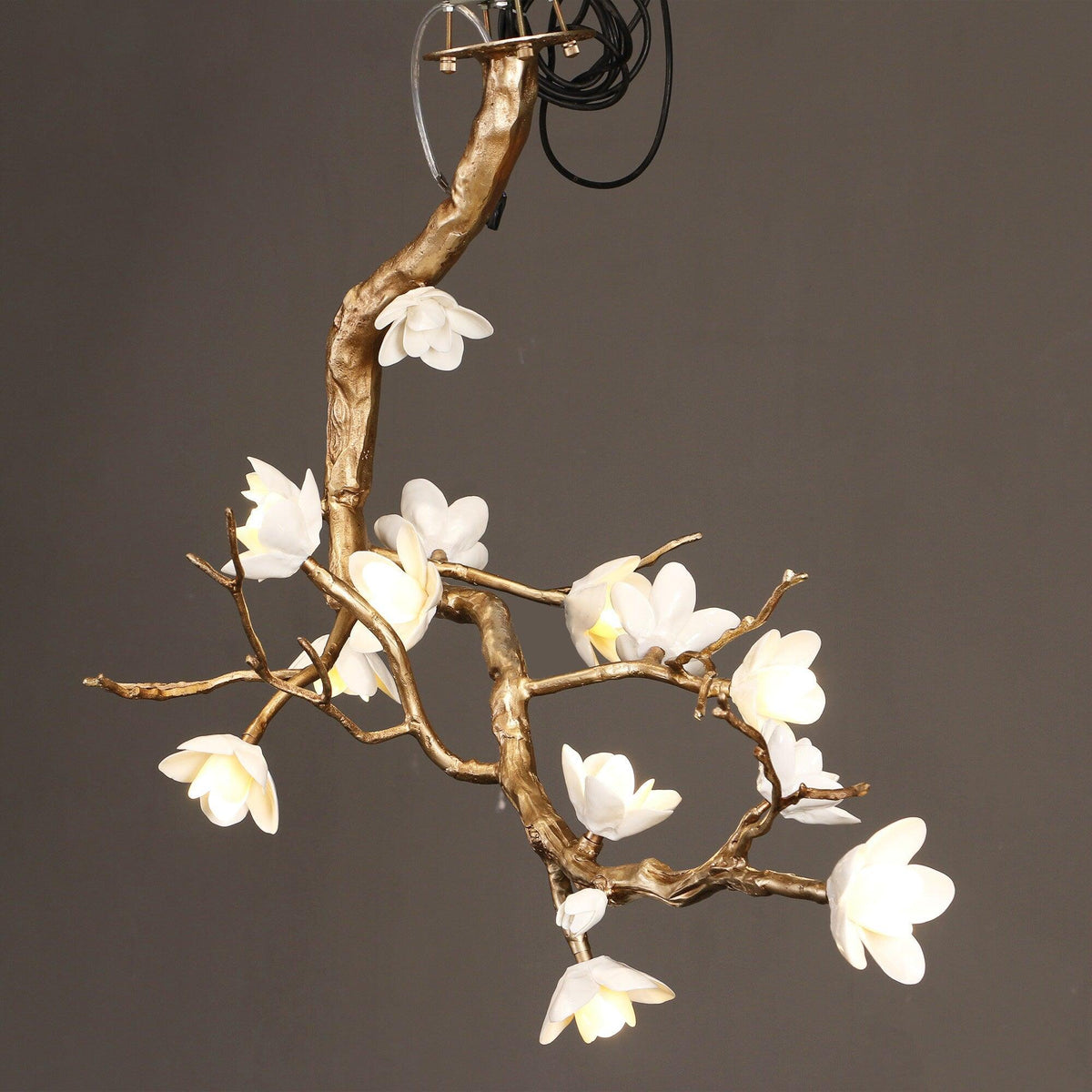 Brass Flower Branch Chandelier-Jecanoli