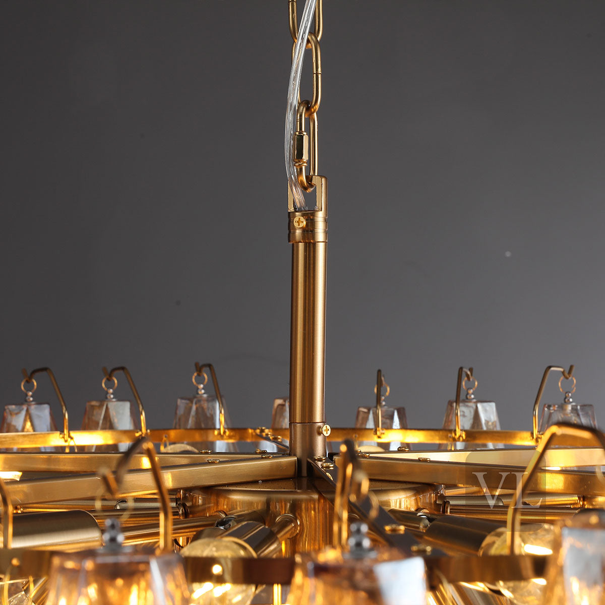 Cyra Glass Tiered Round Chandelier