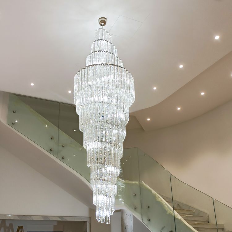 Luxury Spiral Crystal Chandelier for High-ceiling/Foyer/Staircase-Chandeliers-Jecanoli