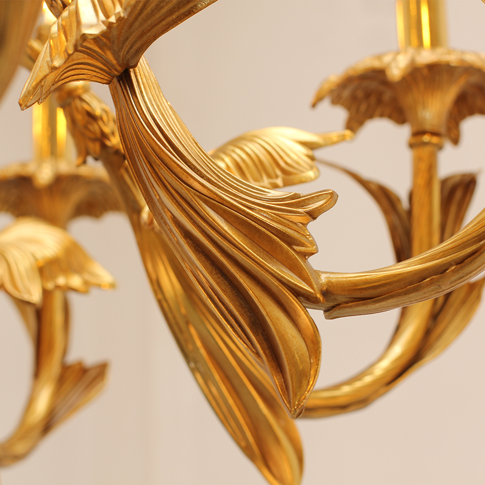 33X20 Inch 8 Lights Baroque Style European Antique Copper Chandelier-铜灯-Jecanoli