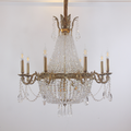 33X33 Inch French Empire Brass and Crystal Chandelier-铜灯-Jecanoli