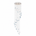 Caelira LED K9 Crystal Spiral Chandelier - Dia 15.7″ × H 98.4″BlueWarm LightBlushlighting
