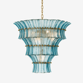 Calyra Tiered Glass Chandelier - ∅ 26.4″ x H 23.6″Blue & GoldJecanoli