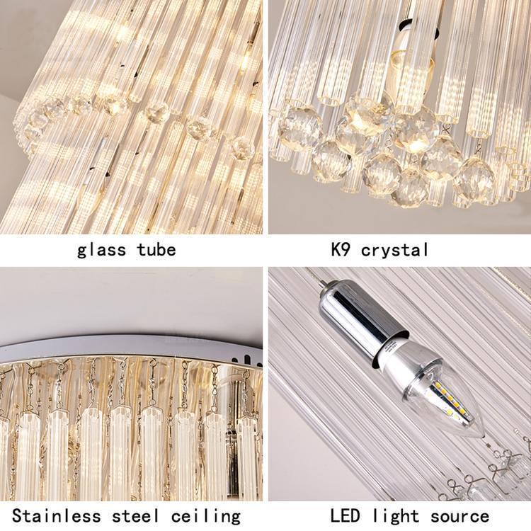 Camille Multiple Tier Crystal Chandelier - Diameter( 15.8 in ) x Height ( 39.4 in )3 Layers - Jecanoli