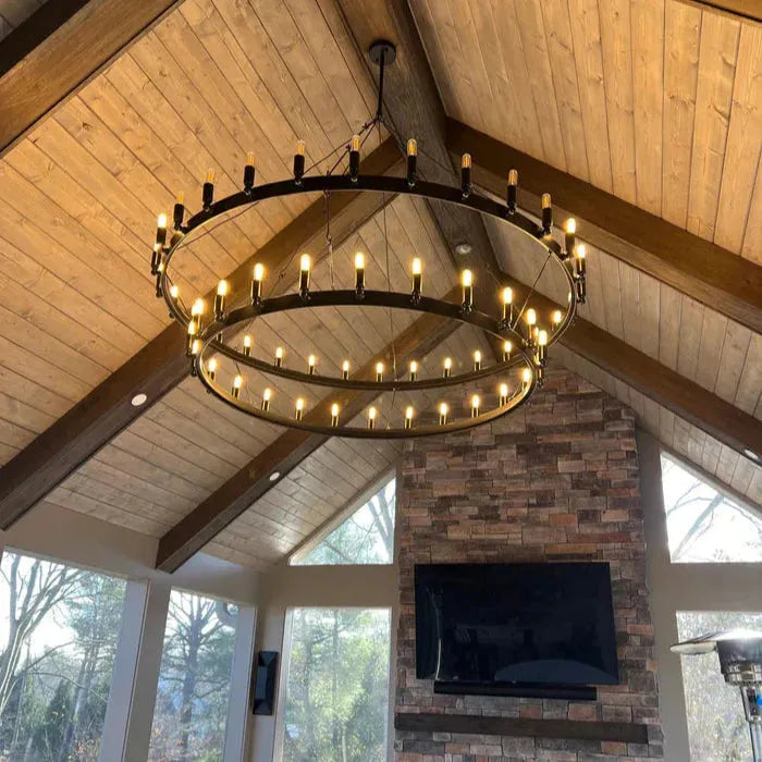 Celestine Vintage Filament Two-Tier Chandelier