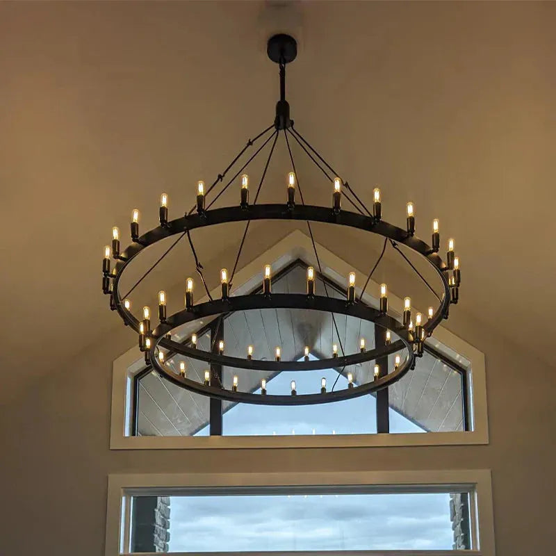 Celestine Vintage Filament Two-Tier Chandelier