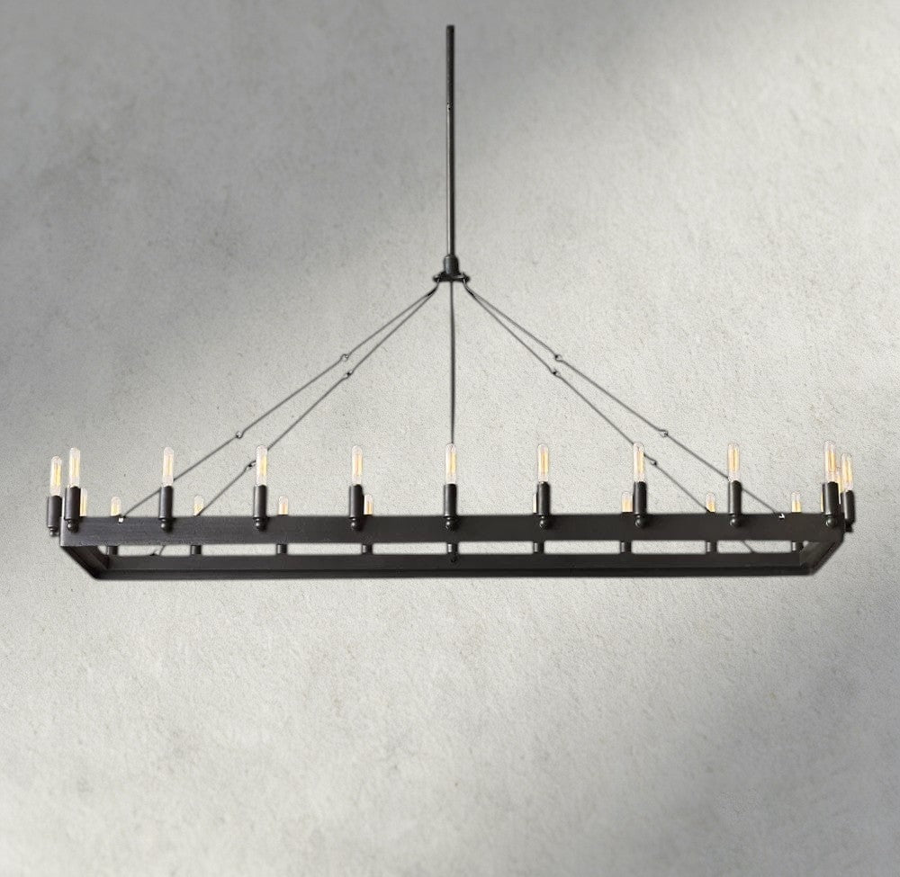 Camino Rectangular Outdoor Chandelier 41", 54"-chandelier-Jecanoli
