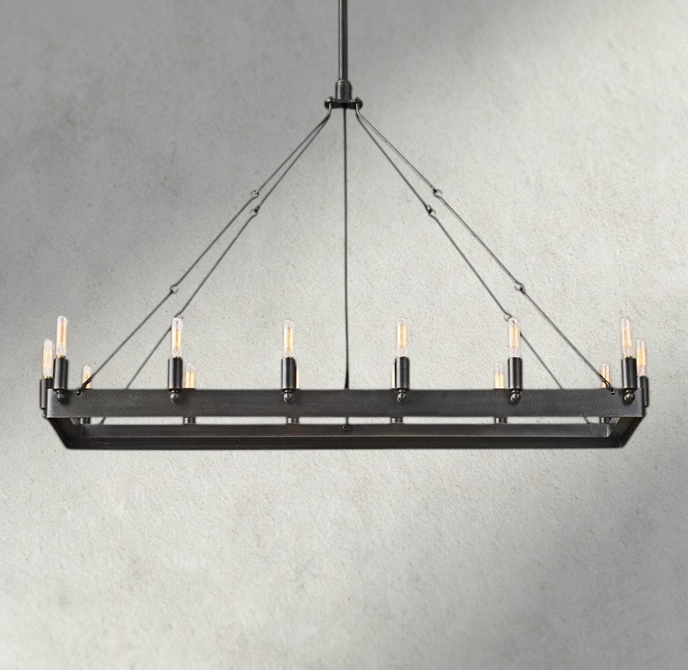 Camino Rectangular Outdoor Chandelier 41", 54"-chandelier-Jecanoli