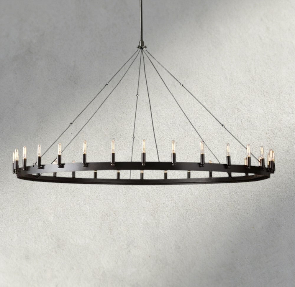 Camino Round Outdoor Chandelier 26", 38", 50", 63", 73"-chandelier-Jecanoli