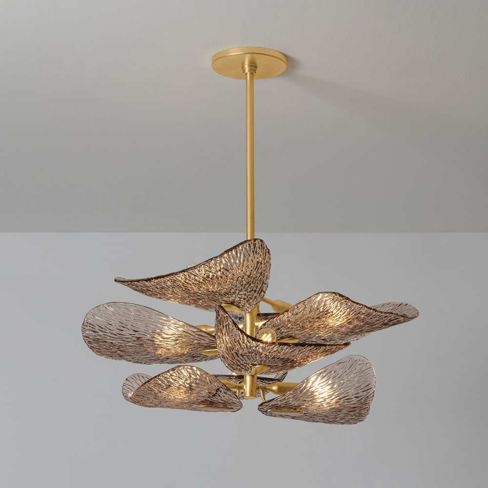 Cardiff Chandelier - ∅ 28" x H 11.5"Gold & Grey-Jecanoli