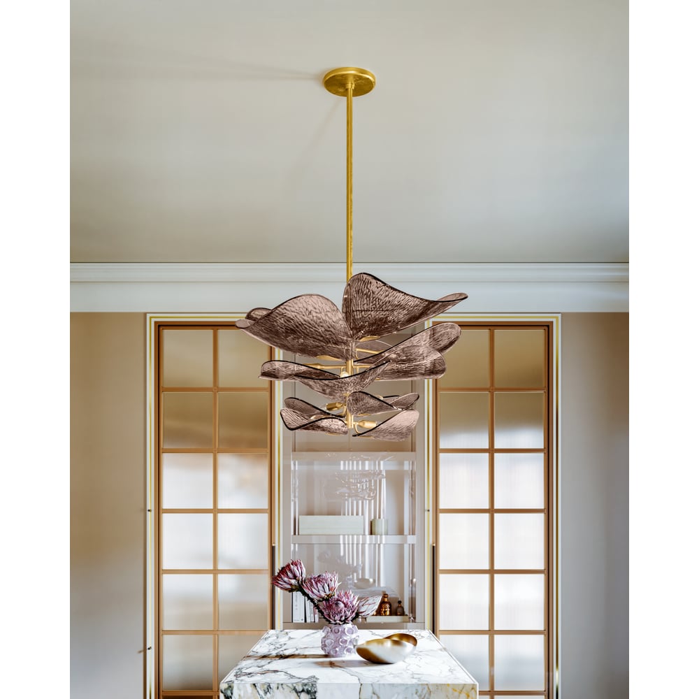 Cardiff Chandelier - ∅ 28" x H 11.5"Gold & Grey-Jecanoli
