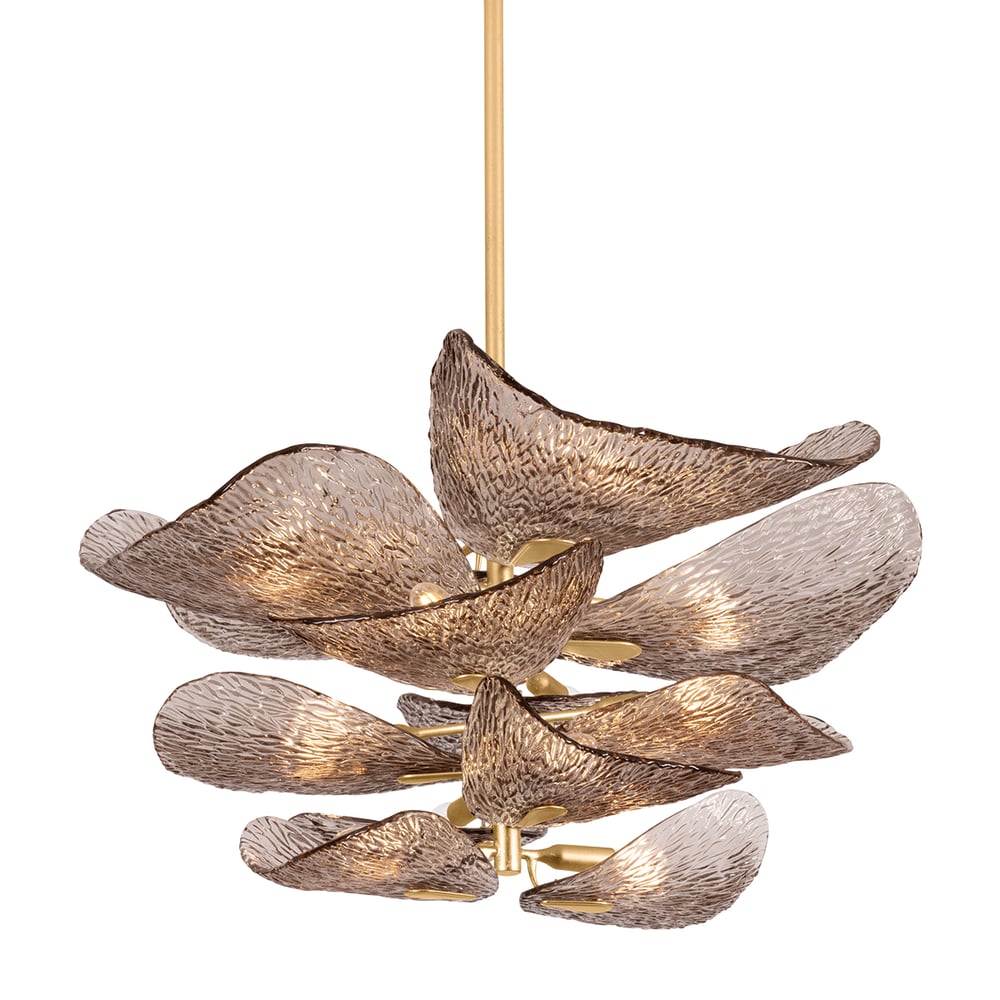 Cardiff Chandelier - ∅ 28" x H 11.5"Gold & Grey-Jecanoli