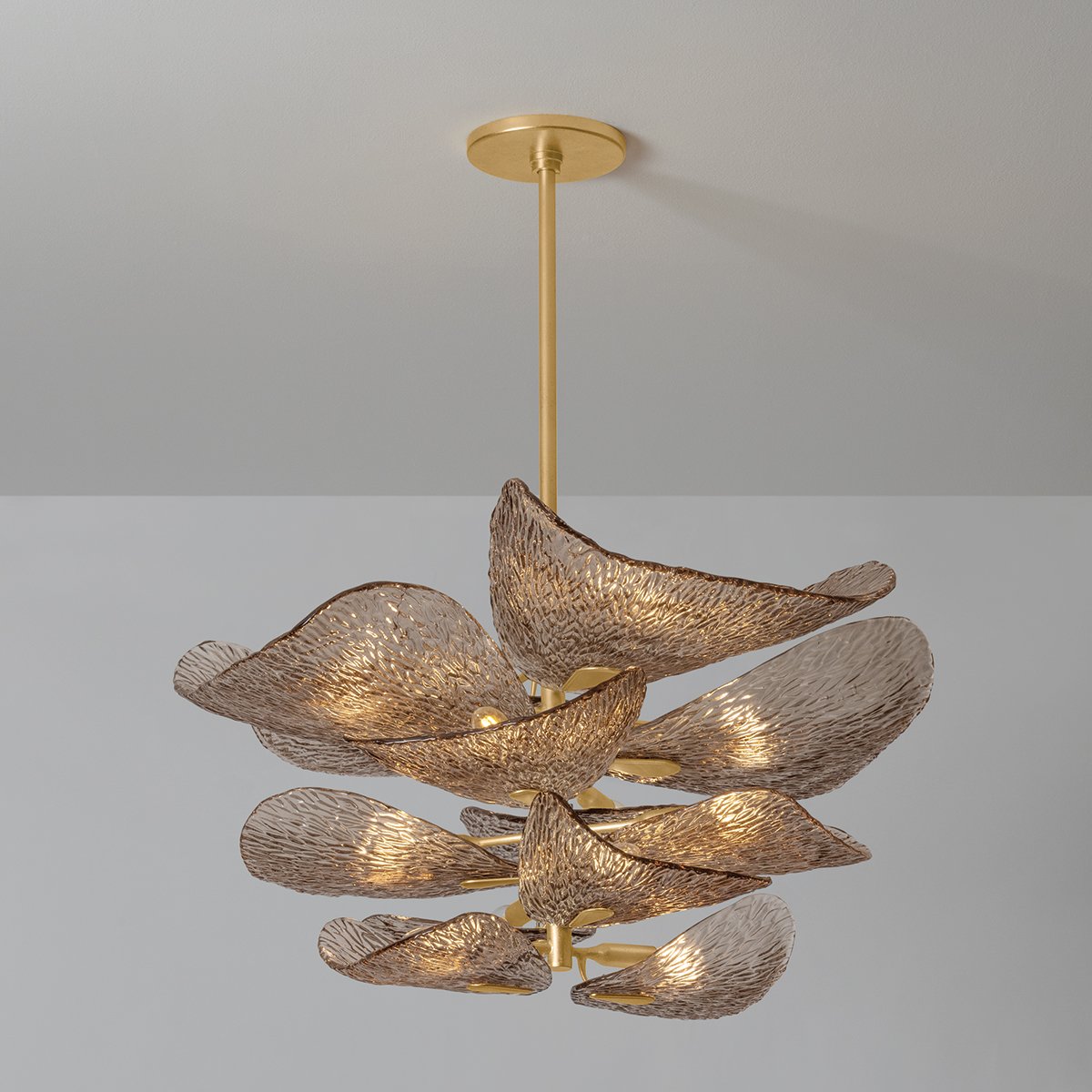 Cardiff Chandelier - ∅ 35" x H 18"Gold & Grey-Jecanoli