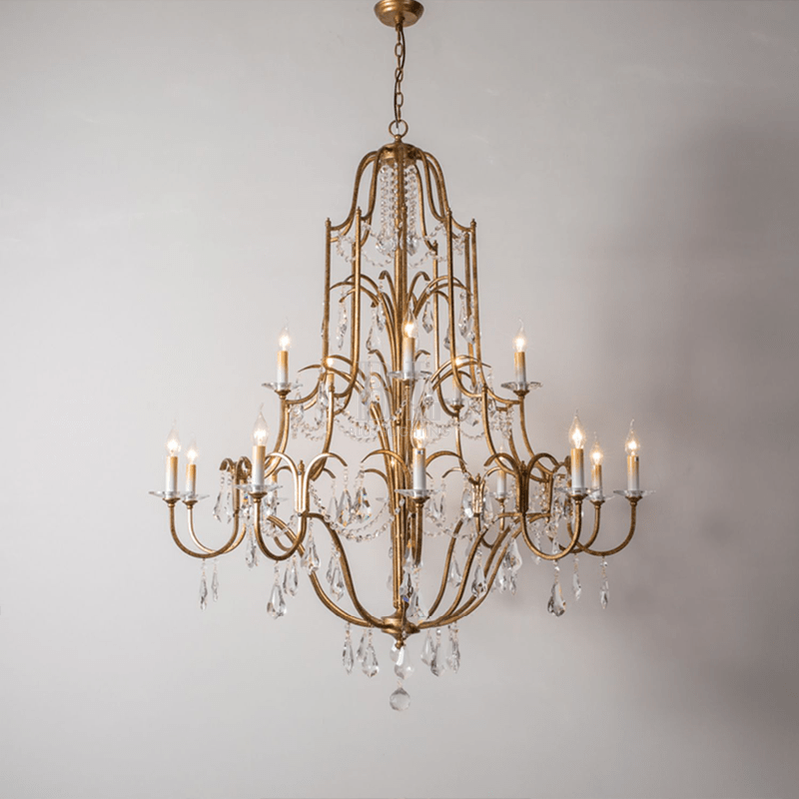 Caspian Vintage Candle Art Brass Chandelier For Living Room-chandeliers for dining room,chandeliers for stairways,chandeliers for foyer,chandeliers for bedrooms,chandeliers for kitchen,chandeliers for living room-Jecanoli-Jecanoli