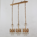 30 Inch Linear Chandelier Antique Copper and Crystal Kitchen Island Chandelier-铜灯-Jecanoli