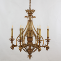 26X30 Inch 6 Lights Small Baroque Style Antique Copper Chandelier-铜灯-Jecanoli