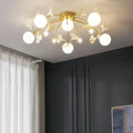 Ceramic Ginkgo Glass Ceiling Lamp - 6+5 Heads 39.4