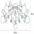 Ceramic Ginkgo Glass Ceiling Lamp - 6+5 Heads 39.4
