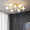 Ceramic Ginkgo Glass Ceiling Lamp - 7+6 Heads 39.4