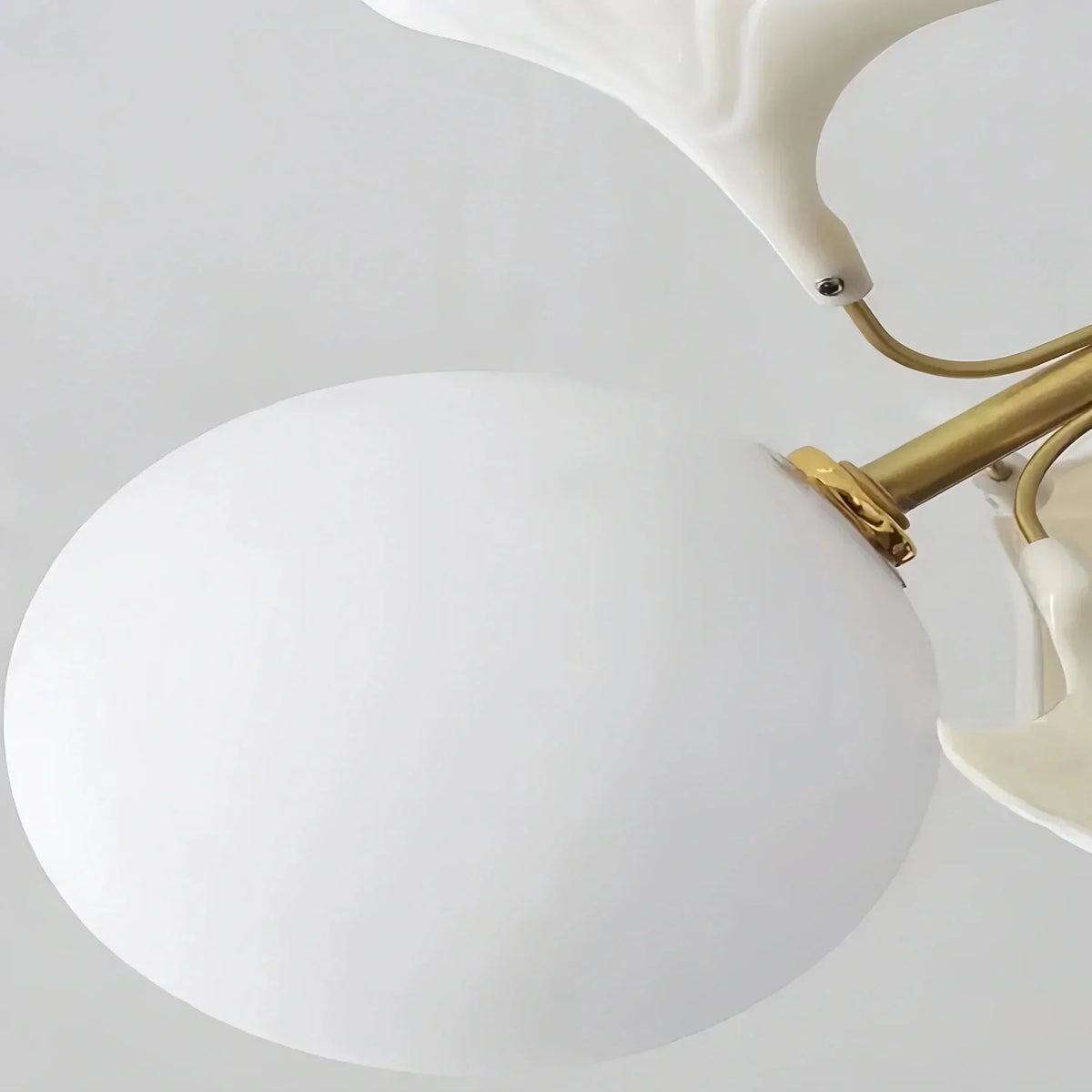 Ceramic Ginkgo Glass Ceiling Lamp - 7+6 Heads 39.4"X H 11.8"Jecanoli